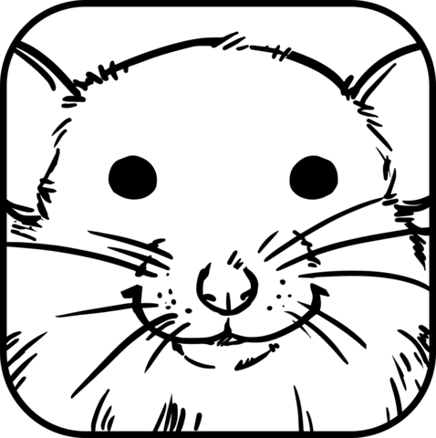 Rat Portrait Coloring Page